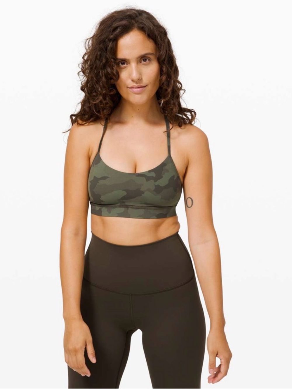 Lululemon Flow Y Bra camo women's 4 yoga gym athleisure